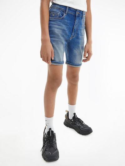 Calvin Klein Ruhák HU310182 | Calvin Klein Essential Mid High Low Stretch Fiu Farmer Rövidnadrág Kék